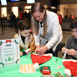 Kids created holiday-inspired crafts after the ceremony.