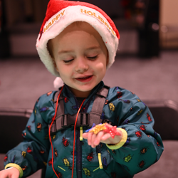 Kids had a blast creating their own Santa hats!