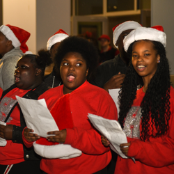 Whitehaven students sang Christmas carols at the Lighting Ceremony.