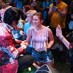 Dean Z greeted fans after his Unplugged show at The Guest House at Graceland.